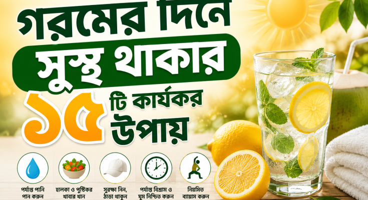 গরমের দিনে সুস্থ থাকার ১৫ টি কার্যকর উপায়